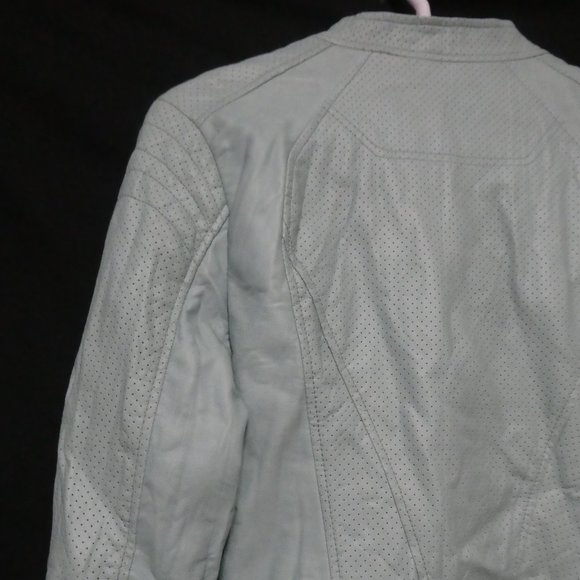 GUESS | medium | Faux Leather Jacket With Zip Cuffs and Pockets | Like New Cond - Picture 14 of 16